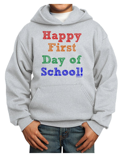 Happy First Day of School Youth Hoodie Pullover Sweatshirt-Youth Hoodie-TooLoud-Ash-XS-Davson Sales