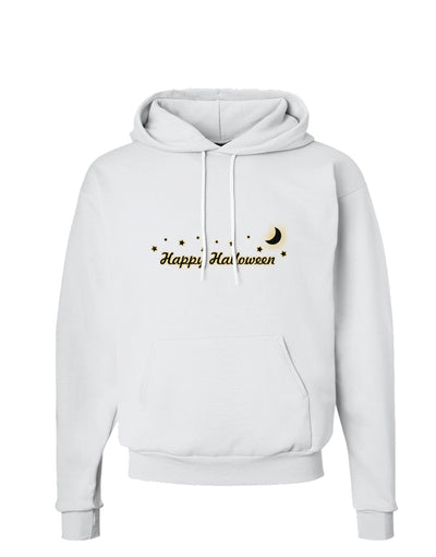 Happy Halloween Crescent Moon and Stars Hoodie Sweatshirt-Hoodie-TooLoud-White-Small-Davson Sales