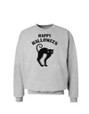 Happy Halloween Cute Black Cat Halloween Sweatshirt-Sweatshirts-TooLoud-AshGray-Small-Davson Sales