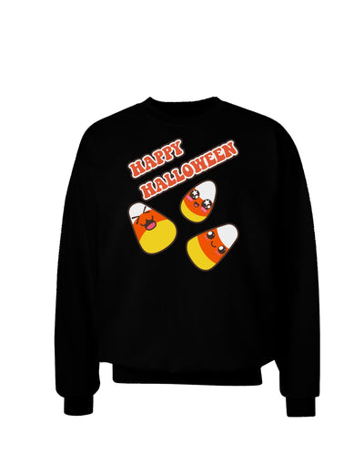 Happy Halloween Cute Candy Corn Adult Dark Sweatshirt-Sweatshirts-TooLoud-Black-Small-Davson Sales