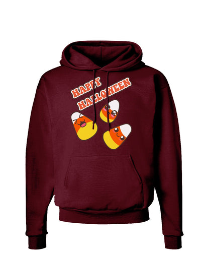 Happy Halloween Cute Candy Corn Dark Hoodie Sweatshirt-Hoodie-TooLoud-Maroon-Small-Davson Sales