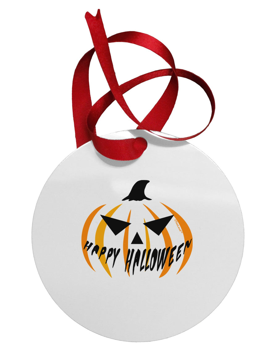 Happy Halloween Jack Circular Metal Ornament-Ornament-TooLoud-White-Davson Sales