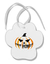 Happy Halloween Jack Paw Print Shaped Ornament-Ornament-TooLoud-White-Davson Sales