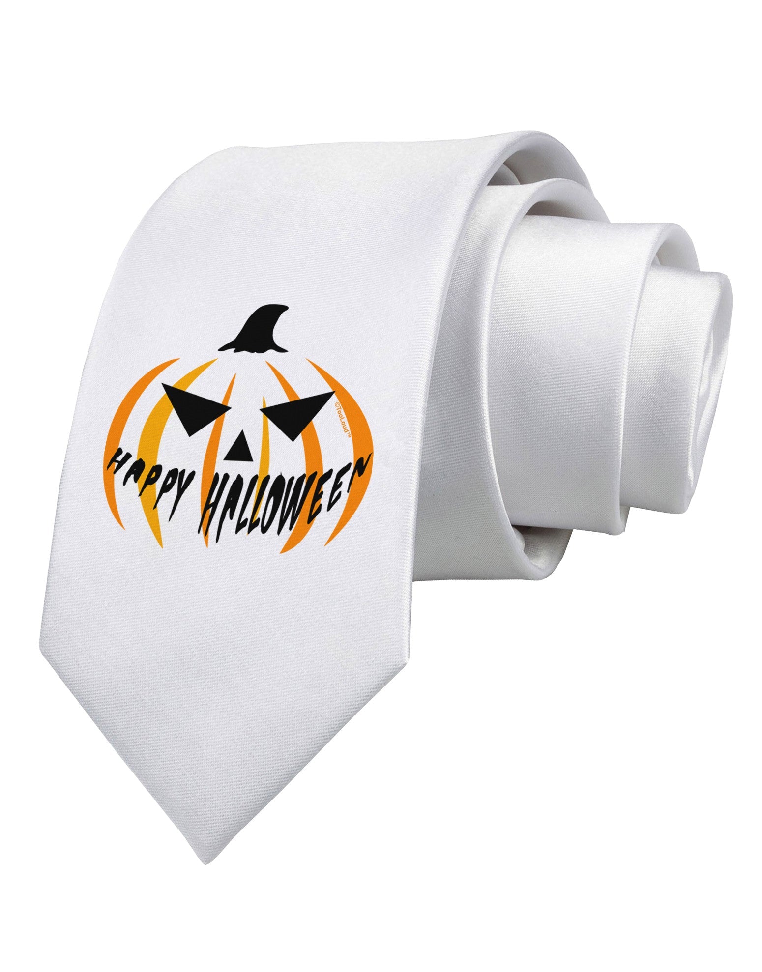 Happy Halloween Jack Printed White Necktie