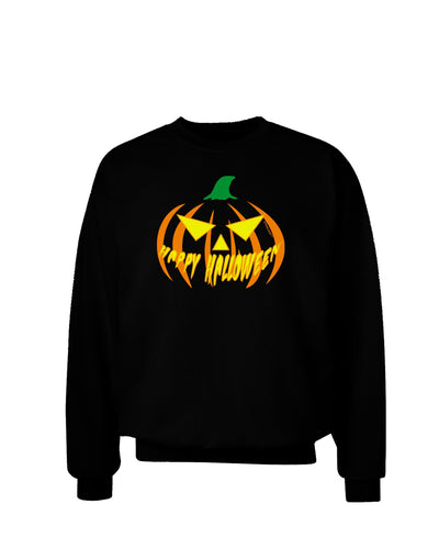 Happy Halloween Jack Yellow Adult Dark Sweatshirt-Sweatshirts-TooLoud-Black-Small-Davson Sales