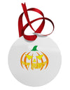 Happy Halloween Jack Yellow Circular Metal Ornament-Ornament-TooLoud-White-Davson Sales