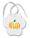 Happy Halloween Jack Yellow Paw Print Shaped Ornament-Ornament-TooLoud-White-Davson Sales