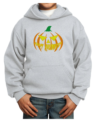 Happy Halloween Jack Yellow Youth Hoodie Pullover Sweatshirt-Youth Hoodie-TooLoud-Ash-XS-Davson Sales