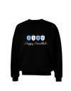 Happy Hanukkah Blue Dreidels Adult Dark Sweatshirt-Sweatshirts-TooLoud-Black-Small-Davson Sales