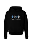 Happy Hanukkah Blue Dreidels Dark Hoodie Sweatshirt-Hoodie-TooLoud-Black-Small-Davson Sales