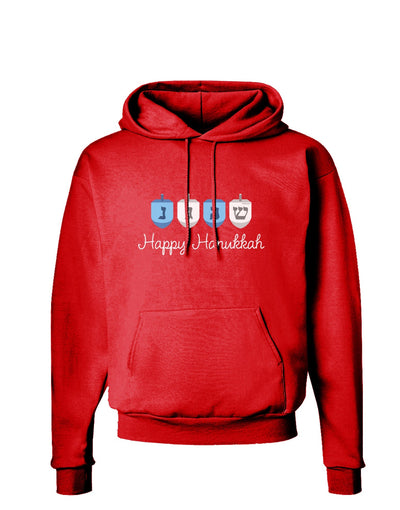 Happy Hanukkah Blue Dreidels Dark Hoodie Sweatshirt-Hoodie-TooLoud-Red-Small-Davson Sales