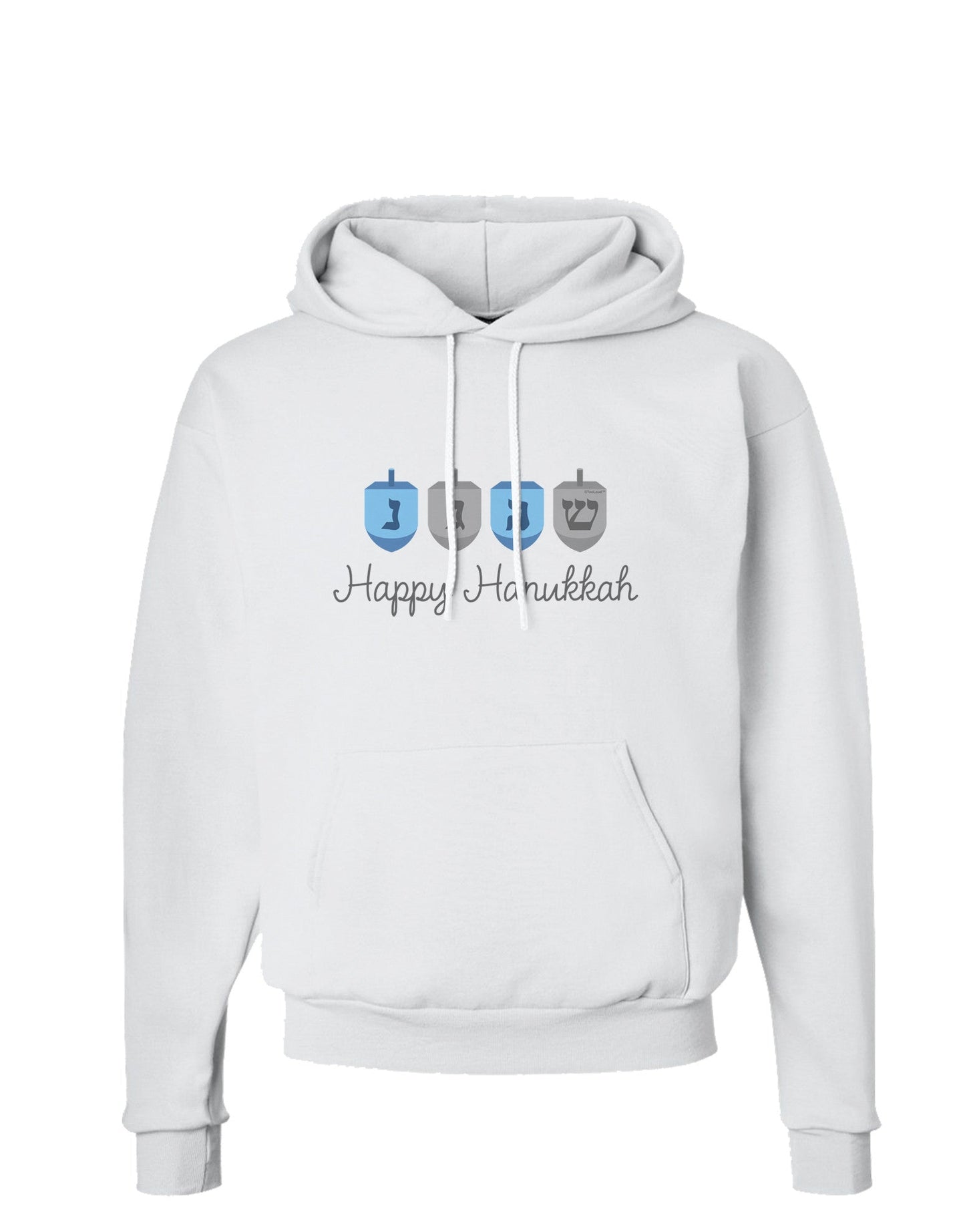 Happy Hanukkah Blue Dreidels Hoodie Sweatshirt-Hoodie-TooLoud-White-Small-Davson Sales