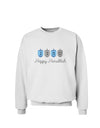 Happy Hanukkah Blue Dreidels Sweatshirt-Sweatshirts-TooLoud-White-Small-Davson Sales