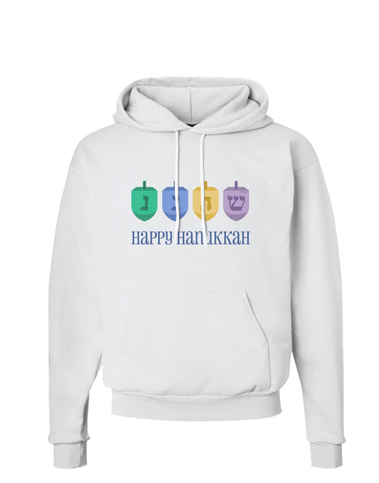 Happy Hanukkah Dreidels Hoodie Sweatshirt-Hoodie-TooLoud-White-Small-Davson Sales