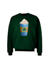 Happy Hanukkah Latte Cup Adult Dark Sweatshirt-Sweatshirts-TooLoud-Deep-Forest-Green-Small-Davson Sales