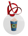 Happy Hanukkah Latte Cup Circular Metal Ornament-Ornament-TooLoud-White-Davson Sales
