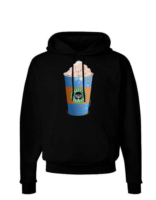 Happy Hanukkah Latte Cup Dark Hoodie Sweatshirt-Hoodie-TooLoud-Black-Small-Davson Sales