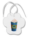 Happy Hanukkah Latte Cup Paw Print Shaped Ornament-Ornament-TooLoud-White-Davson Sales