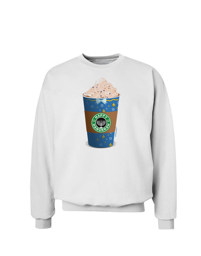 Happy Hanukkah Latte Cup Sweatshirt-Sweatshirts-TooLoud-White-Small-Davson Sales