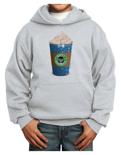 Happy Hanukkah Latte Cup Youth Hoodie Pullover Sweatshirt-Youth Hoodie-TooLoud-Ash-XS-Davson Sales