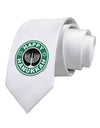 Happy Hanukkah Latte Logo Printed White Necktie