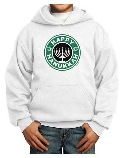 Happy Hanukkah Latte Logo Youth Hoodie Pullover Sweatshirt-Youth Hoodie-TooLoud-White-XS-Davson Sales