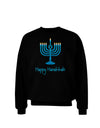 Happy Hanukkah Menorah Adult Dark Sweatshirt-Sweatshirts-TooLoud-Black-Small-Davson Sales