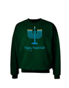 Happy Hanukkah Menorah Adult Dark Sweatshirt-Sweatshirts-TooLoud-Deep-Forest-Green-Small-Davson Sales