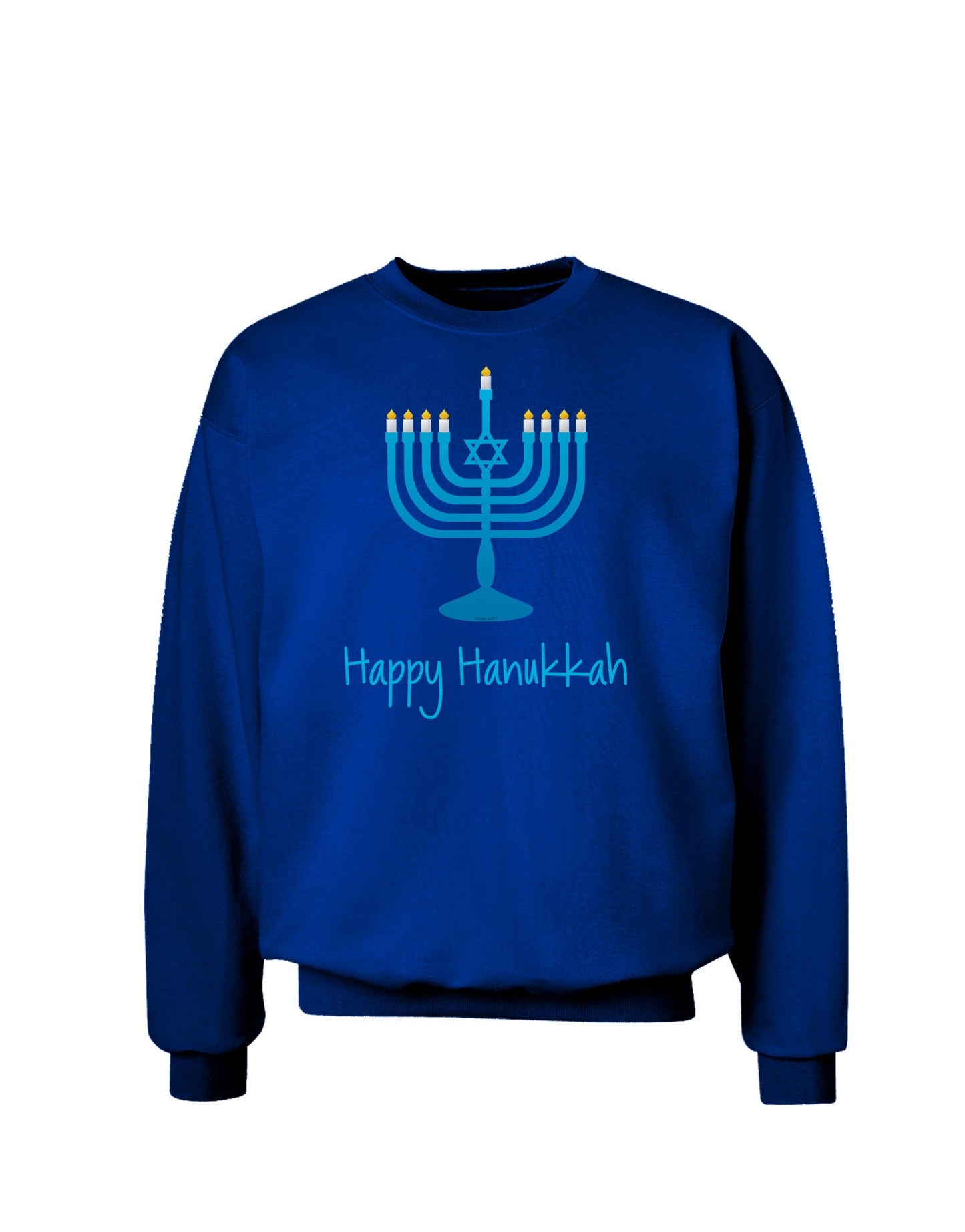 Happy Hanukkah Menorah Adult Dark Sweatshirt-Sweatshirts-TooLoud-Deep-Royal-Blue-Small-Davson Sales