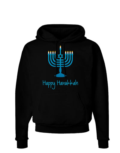 Happy Hanukkah Menorah Dark Hoodie Sweatshirt-Hoodie-TooLoud-Black-Small-Davson Sales
