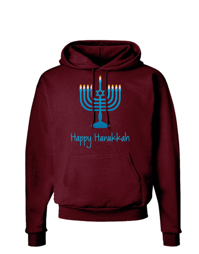Happy Hanukkah Menorah Dark Hoodie Sweatshirt-Hoodie-TooLoud-Maroon-Small-Davson Sales
