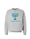 Happy Hanukkah Menorah Sweatshirt-Sweatshirts-TooLoud-AshGray-Small-Davson Sales