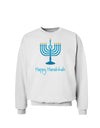 Happy Hanukkah Menorah Sweatshirt-Sweatshirts-TooLoud-White-Small-Davson Sales