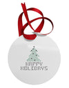 Happy Holidays Sparkles Circular Metal Ornament-Ornament-TooLoud-White-Davson Sales