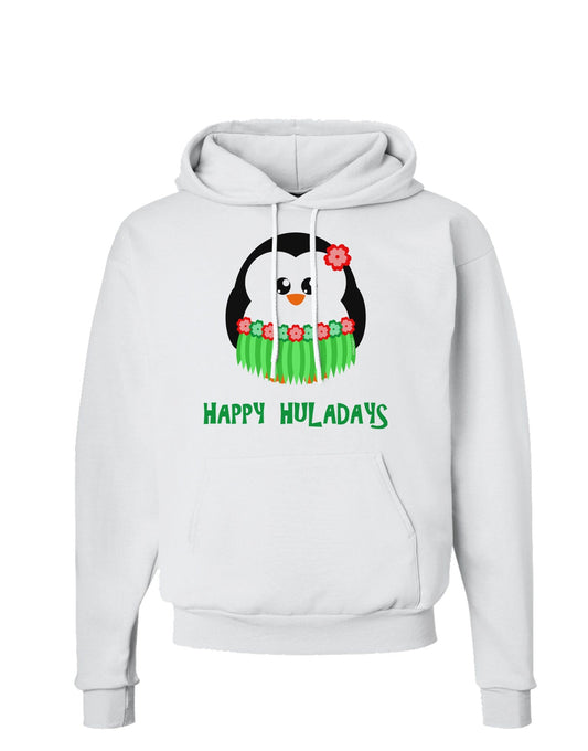 Happy Huladays Christmas Penguin - Red and Green Hoodie Sweatshirt-Hoodie-TooLoud-White-Small-Davson Sales