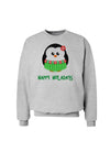 Happy Huladays Christmas Penguin - Red and Green Sweatshirt-Sweatshirts-TooLoud-AshGray-Small-Davson Sales