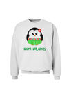 Happy Huladays Christmas Penguin - Red and Green Sweatshirt-Sweatshirts-TooLoud-White-Small-Davson Sales