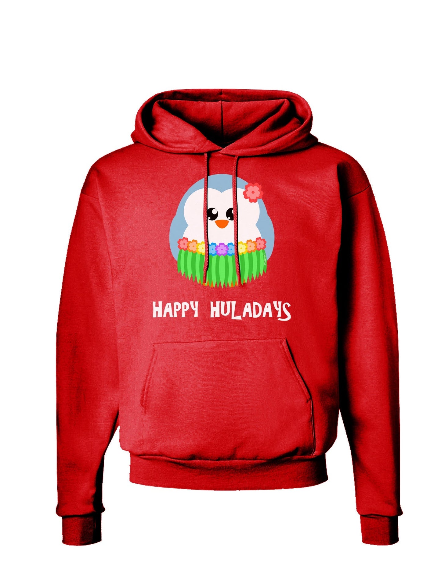 Happy Huladays Holiday Penguin - Christmas Dark Hoodie Sweatshirt-Hoodie-TooLoud-Red-Small-Davson Sales