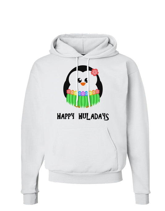 Happy Huladays Holiday Penguin - Christmas Hoodie Sweatshirt-Hoodie-TooLoud-White-Small-Davson Sales