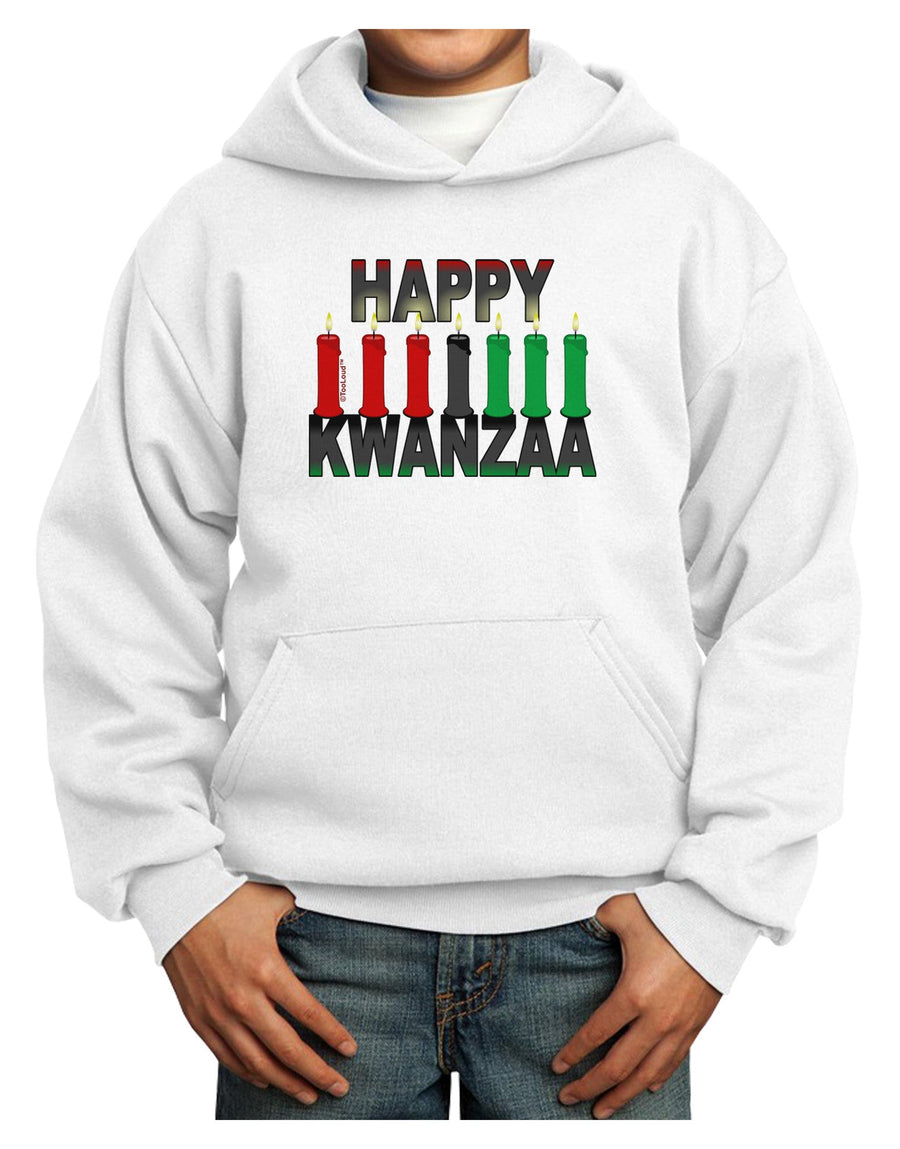 Happy Kwanzaa Candles Youth Hoodie Pullover Sweatshirt-Youth Hoodie-TooLoud-White-XS-Davson Sales