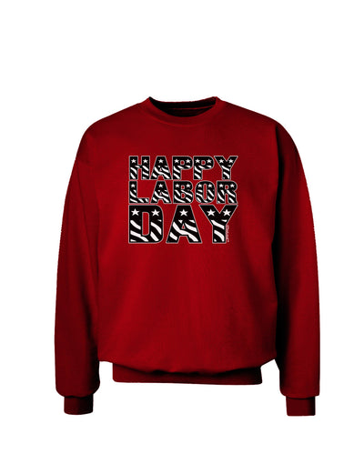Happy Labor Day Text Adult Dark Sweatshirt-Sweatshirts-TooLoud-Deep-Red-Small-Davson Sales