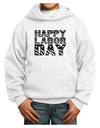 Happy Labor Day Text Youth Hoodie Pullover Sweatshirt-Youth Hoodie-TooLoud-White-XS-Davson Sales