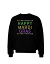 Happy Mardi Gras Beads Adult Dark Sweatshirt-Sweatshirts-TooLoud-Black-Small-Davson Sales