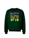 Happy Mardi Gras Text 2 Adult Dark Sweatshirt-Sweatshirts-TooLoud-Deep-Forest-Green-Small-Davson Sales