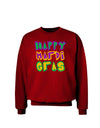 Happy Mardi Gras Text 2 Adult Dark Sweatshirt-Sweatshirts-TooLoud-Deep-Red-Small-Davson Sales