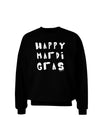 Happy Mardi Gras Text 2 BnW Adult Dark Sweatshirt-Sweatshirts-TooLoud-Black-Small-Davson Sales