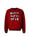 Happy Mardi Gras Text 2 BnW Adult Dark Sweatshirt-Sweatshirts-TooLoud-Deep-Red-Small-Davson Sales