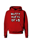 Happy Mardi Gras Text 2 BnW Dark Hoodie Sweatshirt-Hoodie-TooLoud-Red-Small-Davson Sales