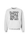 Happy Mardi Gras Text 2 BnW Sweatshirt-Sweatshirts-TooLoud-White-Small-Davson Sales