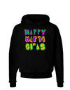 Happy Mardi Gras Text 2 Dark Hoodie Sweatshirt-Hoodie-TooLoud-Black-Small-Davson Sales